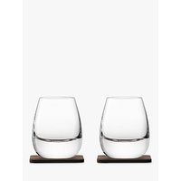LSA International Curved Whisky Tumbler With Coaster, Set Of 2