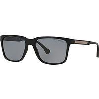 Emporio Armani EA4047 Square Framed Polarised Sunglasses, Black