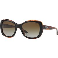 Ralph Lauren RL8132 Square Framed Polarised Sunglasses, Black/Brown