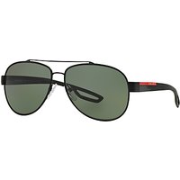 Prada Linea Rossa PS55QS Aviator Polarised Sunglasses, Black