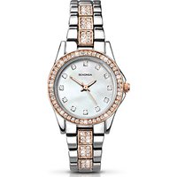 Sekonda 2019.27 Women's Starfall Crystal Bracelet Strap Watch, Silver/Rose Gold