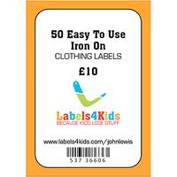 Labels4Kids Easy To Use Iron On Clothing Labels, Pack Of 50