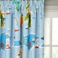 Little Home At John Lewis Globe Trotter Pencil Pleat Blackout Lined Children's Curtains