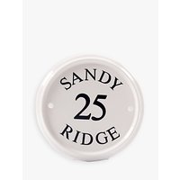 The House Nameplate Company Personalised Ceramic House Sign, Round, Dia.16cm, White