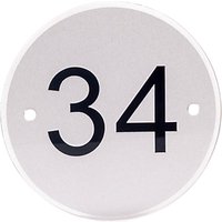The House Nameplate Company Personalised Acrylic Round House Number, Dia.11.5cm, Frost / Black