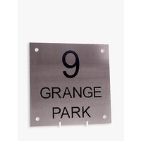 The House Nameplate Company Stainless Steel Square House Sign, Small, W20 X H20cm