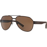 Dolce & Gabbana DG2149 Aviator Sunglasses, Brown