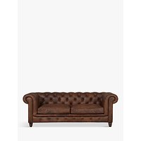 Halo Earle Aniline Leather Chesterfield Medium Sofa, Antique Whisky