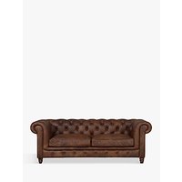 Halo Earle Aniline Leather Chesterfield Large Sofa, Antique Whisky