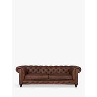 Halo Earle Aniline Leather Chesterfield Grand Sofa, Antique Whisky