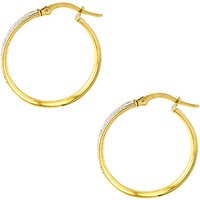 A B Davis Aurium Sparkle Collection 9ct Gold Faux Pave Large Hoop Earrings, Gold