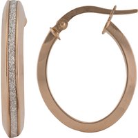 A B Davis Aurium Sparkle Collection 9ct Gold Faux Pave Medium Hoop Earrings