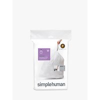 Simplehuman Bin Liners, Size F, Pack Of 20