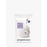 Simplehuman Bin Liners, Size J, Pack Of 20