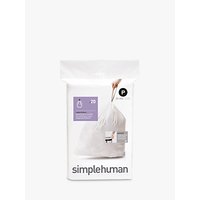 Simplehuman Bin Liners, Size P, Pack Of 20