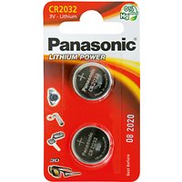 Panasonic 3V Lithium Coin Cell Battery, CR2032/2BP