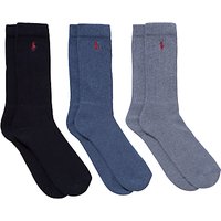 Polo Ralph Lauren Classic Crew Socks, Pack Of 3, One Size, Multi