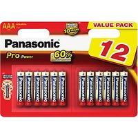 Panasonic Pro Power Alkaline AAA Batteries, Pack Of 12