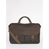 Barbour Wax Cotton And Leather Trim Satchel