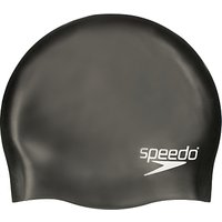 Speedo Plain Silicone Swim Cap, Junior, Black