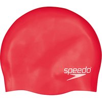 Speedo Plain Silicone Swim Cap, Junior, Red