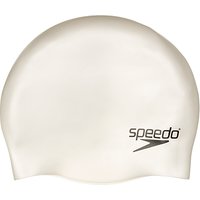 Speedo Plain Silicone Swim Cap, Junior, White
