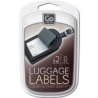 Go Travel Leather Luggage Tag, Set Of 2, Black/Brown