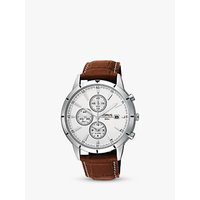Lorus RF325BX9 Men's Chronograph Date Leather Strap Watch, Brown/White