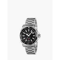 Gucci YA136301 Unisex Dive Stainless Steel Bracelet Strap Watch, Silver/Black