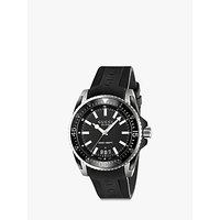 Gucci YA136204 Men's Dive Date Rubber Strap Watch, Black