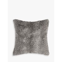Helene Berman Chevron Rabbit Faux Fur Cushion, Grey