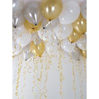 Talking Tables Ceiling Balloons, Pack Of 30, Gold, White And Metallic