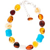 Be-Jewelled Sterling Silver Baltic Amber Bead Bracelet, Amber