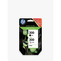 HP 300 Inkjet Cartridge, Tri-Colour/Black, Pack Of 2, CN637EE