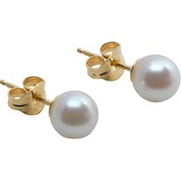 A B Davis Cultured Small White Pearl Stud Earrings