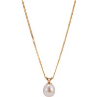 A B Davis Freshwater Pearl Pendant Necklace, Gold/White