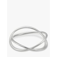 Andea Silver Abstract Twisted Bangle