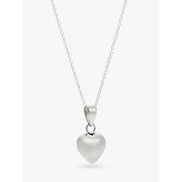 Andea Puffed Heart Pendant Necklace, Silver