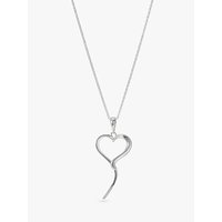 Andea Open Heart Pendant Necklace, Silver