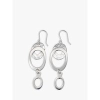 Andea Hammered Open Oval Drop Earrings