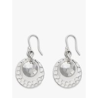 Andea Round Silver Disc Drop Earrings