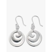 Andea Silver Spiral Circle Drop Earrings
