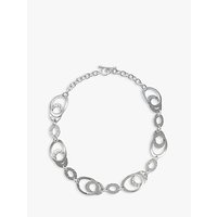 Andea Silver Hammered Oval Link Necklace