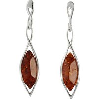 Goldmajor Amber And Silver Drop Earrings