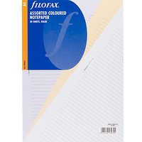 Filofax A4 Inserts, Assorted Ruled Coloured Paper