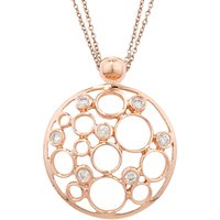 London Road 9ct Rose Gold Diamond Bubble Pendant Necklace