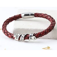 Morgan & French Personalised Twist Bracelet, Silver/Red