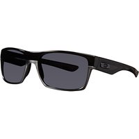 Oakley 009189 Polarised Twoface™ Rectangular Frame Acetate Sunglasses, Polished Black