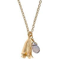 Alex Monroe 22ct Gold Plated Iolite Baby Bluebell Pendant Necklace, Gold