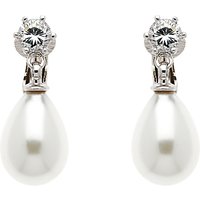 Finesse Faux Pearl Swarovski Crystal Drop Earrings, White